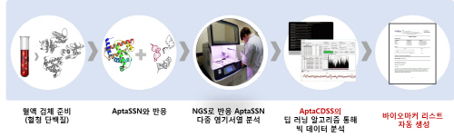 정밀의학기업 ㈜바이오이즈는 자체 개발한 AptaSSN 라이브러리 및 AptaSign 기술을 이용하여 생산되는 단백질 프로파일을 인공지능으로 분석하여 바이오마커를 개발하는 서비스를 하버드 의과대 Cancer Proteomics Core를 통해 실시할 예정이라고 발표했다. (이미지/바이오이즈)